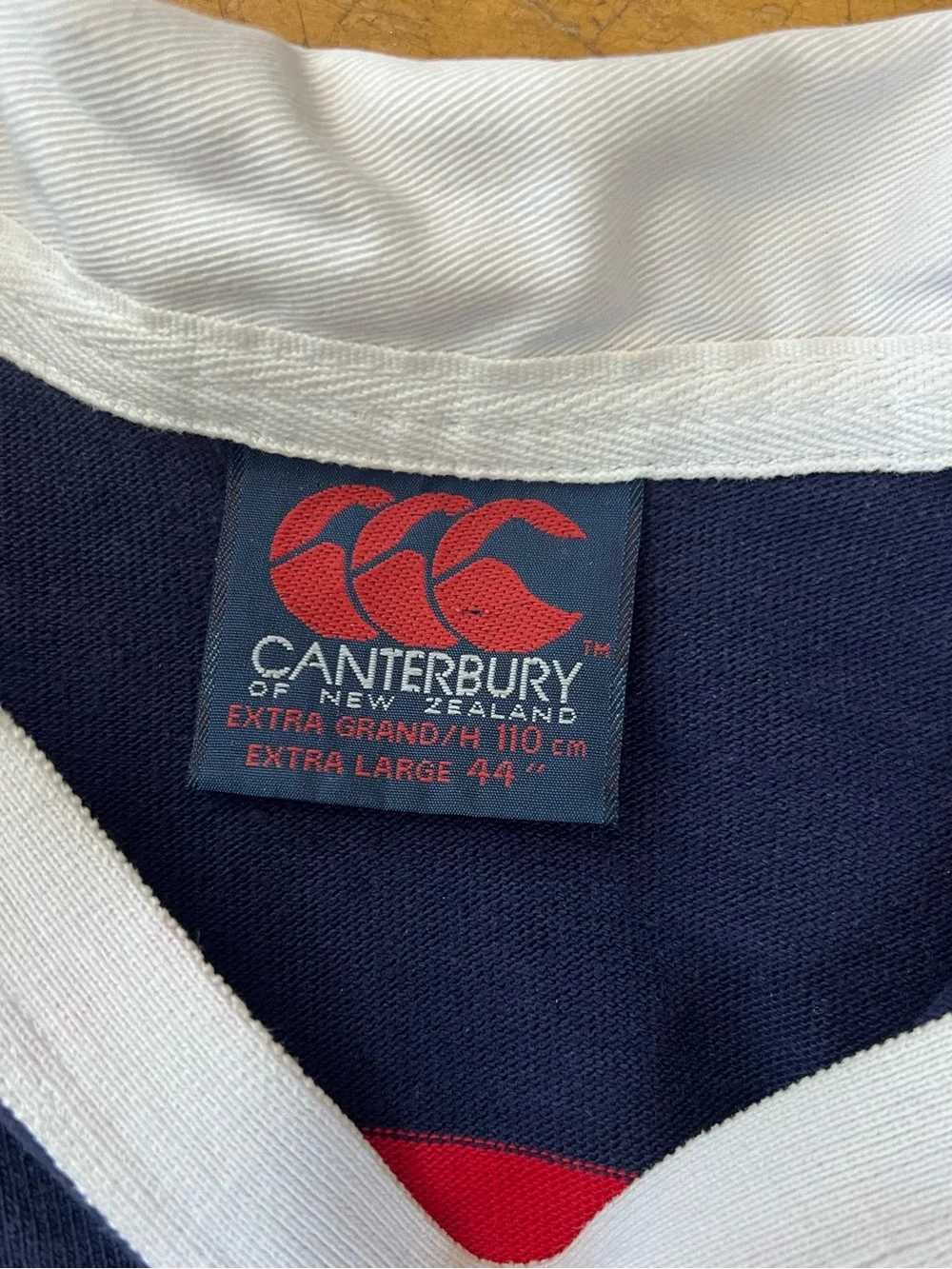 Vintage Canterbury of New Zealand Striped Rugby Polo Jersey XL 44 Long Sleeve